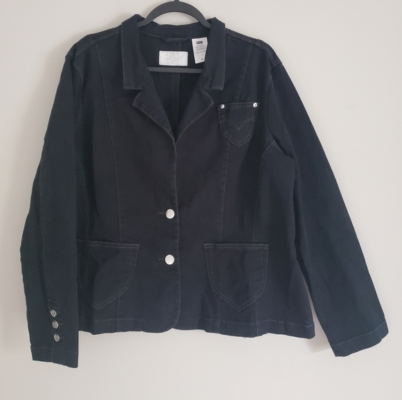 Levi's Black two button Denim Jeans Jacket